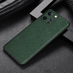 Soft Luxury Leather Snap On Case Cover A04 for Apple iPhone 15 Pro Green