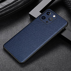 Soft Luxury Leather Snap On Case Cover A04 for Apple iPhone 16 Pro Max Blue