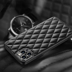 Soft Luxury Leather Snap On Case Cover A07 for Apple iPhone 15 Pro Black