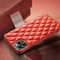 Soft Luxury Leather Snap On Case Cover A07 for Apple iPhone 15 Pro Max Red