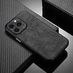 Soft Luxury Leather Snap On Case Cover A10 for Apple iPhone 16 Pro Max Black