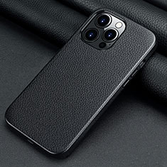 Soft Luxury Leather Snap On Case Cover A13 for Apple iPhone 14 Pro Black