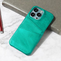 Soft Luxury Leather Snap On Case Cover A15 for Apple iPhone 13 Pro Green