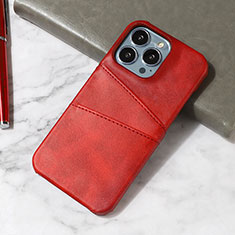 Soft Luxury Leather Snap On Case Cover A15 for Apple iPhone 15 Pro Max Red