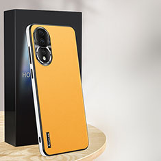 Soft Luxury Leather Snap On Case Cover AT1 for Huawei Honor 80 5G Yellow