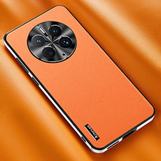 Soft Luxury Leather Snap On Case Cover AT1 for Huawei Mate 50 Orange