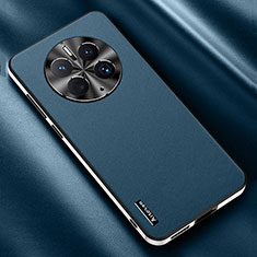 Soft Luxury Leather Snap On Case Cover AT1 for Huawei Mate 50E Blue