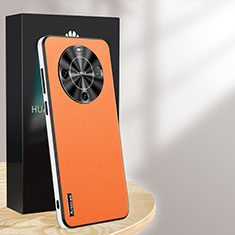 Soft Luxury Leather Snap On Case Cover AT1 for Huawei Mate 60 Pro Orange