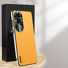 Soft Luxury Leather Snap On Case Cover AT1 for Oppo Reno10 Pro+ Plus 5G Yellow