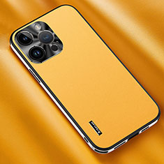 Soft Luxury Leather Snap On Case Cover AT2 for Apple iPhone 16 Pro Max Yellow