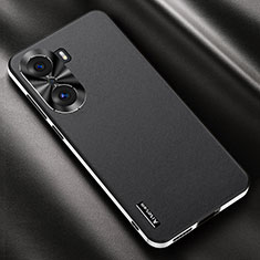 Soft Luxury Leather Snap On Case Cover AT2 for Huawei Honor 60 5G Black