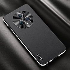 Soft Luxury Leather Snap On Case Cover AT2 for Huawei Honor Magic5 Pro 5G Black