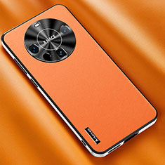 Soft Luxury Leather Snap On Case Cover AT2 for Huawei Mate 60 Orange