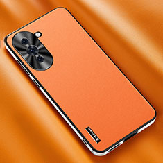 Soft Luxury Leather Snap On Case Cover AT2 for Huawei Nova 10 Orange