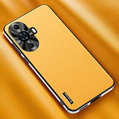 Soft Luxury Leather Snap On Case Cover AT2 for Huawei Nova 11 Yellow