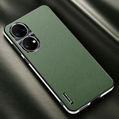 Soft Luxury Leather Snap On Case Cover AT2 for Huawei P50 Green