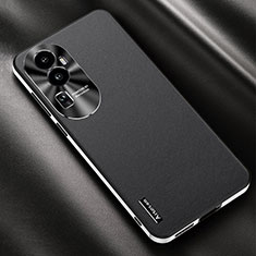 Soft Luxury Leather Snap On Case Cover AT2 for Oppo Reno10 Pro+ Plus 5G Black