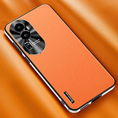 Soft Luxury Leather Snap On Case Cover AT2 for Oppo Reno10 Pro+ Plus 5G Orange