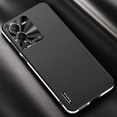 Soft Luxury Leather Snap On Case Cover AT2 for Vivo V25 Pro 5G Black