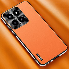 Soft Luxury Leather Snap On Case Cover AT2 for Xiaomi Mi 14 Pro 5G Orange