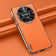 Soft Luxury Leather Snap On Case Cover AT3 for Huawei Mate 60 Pro Orange