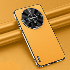 Soft Luxury Leather Snap On Case Cover AT3 for Huawei Mate 60 Pro+ Plus Yellow