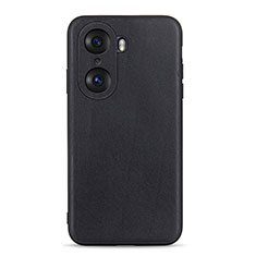 Soft Luxury Leather Snap On Case Cover B01H for Huawei Honor 60 Pro 5G Black