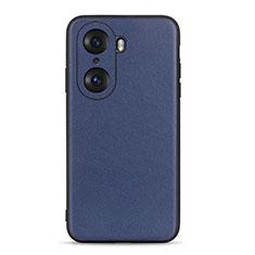 Soft Luxury Leather Snap On Case Cover B01H for Huawei Honor 60 Pro 5G Blue