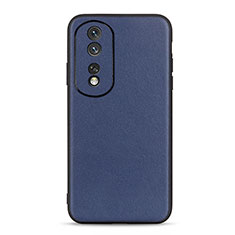 Soft Luxury Leather Snap On Case Cover B01H for Huawei Honor 80 5G Blue