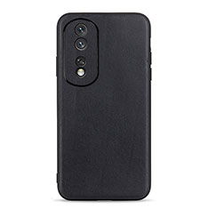 Soft Luxury Leather Snap On Case Cover B01H for Huawei Honor 80 Pro 5G Black