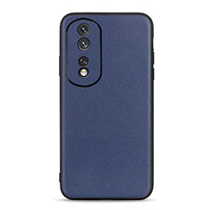 Soft Luxury Leather Snap On Case Cover B01H for Huawei Honor 80 Pro 5G Blue