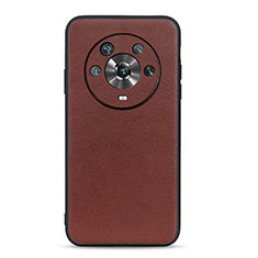 Soft Luxury Leather Snap On Case Cover B01H for Huawei Honor Magic4 5G Brown