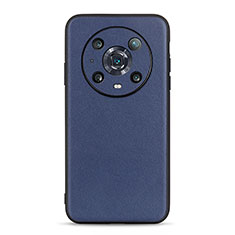 Soft Luxury Leather Snap On Case Cover B01H for Huawei Honor Magic4 Pro 5G Blue