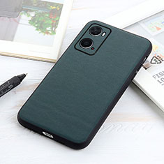 Soft Luxury Leather Snap On Case Cover B01H for Oppo A76 Green