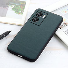 Soft Luxury Leather Snap On Case Cover B01H for Oppo A77 5G Green