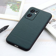 Soft Luxury Leather Snap On Case Cover B01H for Oppo Find X5 Lite 5G Green