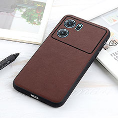 Soft Luxury Leather Snap On Case Cover B01H for Oppo K10 5G Brown