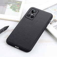 Soft Luxury Leather Snap On Case Cover B01H for Realme GT Neo3 5G Black