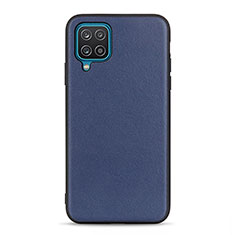 Soft Luxury Leather Snap On Case Cover B01H for Samsung Galaxy A12 Blue