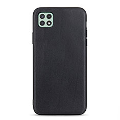 Soft Luxury Leather Snap On Case Cover B01H for Samsung Galaxy A22 5G Black