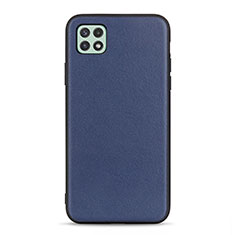 Soft Luxury Leather Snap On Case Cover B01H for Samsung Galaxy A22s 5G Blue