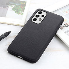 Soft Luxury Leather Snap On Case Cover B01H for Samsung Galaxy A23 4G Black