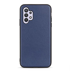 Soft Luxury Leather Snap On Case Cover B01H for Samsung Galaxy A32 4G Blue