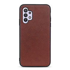 Soft Luxury Leather Snap On Case Cover B01H for Samsung Galaxy A32 5G Brown