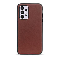 Soft Luxury Leather Snap On Case Cover B01H for Samsung Galaxy A33 5G Brown