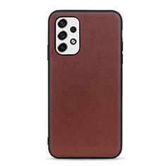 Soft Luxury Leather Snap On Case Cover B01H for Samsung Galaxy A53 5G Brown