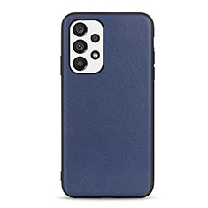Soft Luxury Leather Snap On Case Cover B01H for Samsung Galaxy A73 5G Blue