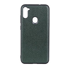 Soft Luxury Leather Snap On Case Cover B01H for Samsung Galaxy M11 Green