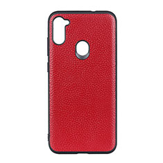 Soft Luxury Leather Snap On Case Cover B01H for Samsung Galaxy M11 Red