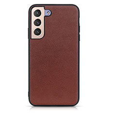 Soft Luxury Leather Snap On Case Cover B01H for Samsung Galaxy S22 Plus 5G Brown